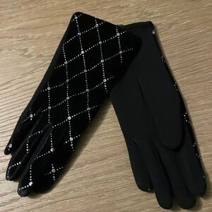 Sparkly black gloves, small/medium
